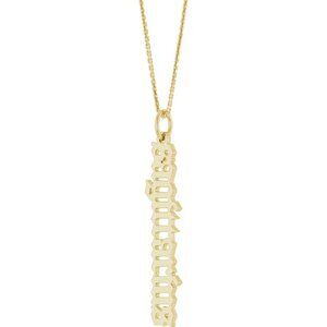 14K Yellow Gold Gothic Sagittarius 18" Necklace